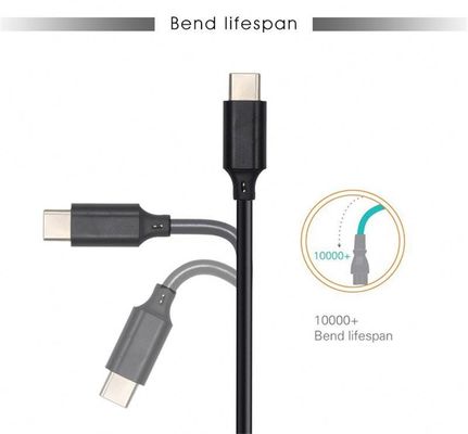 포일 보호 USB 타입 C 급전전 케이블 1m/3m 흰색/검은
