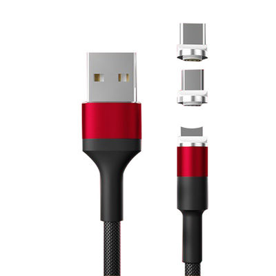 USB 타입 마이크로-USB 360도 3인1 LED USB 자기 어댑터 케이블