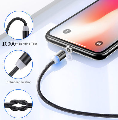 USB 타입 마이크로-USB 360도 3인1 LED USB 자기 어댑터 케이블