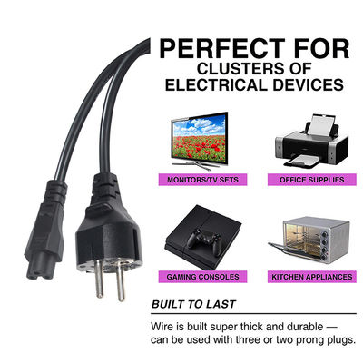 CEE 77 to C5 전원 코드 6피트 10A 120V 블랙 PVC