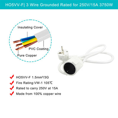 유럽 CEE 3G1.5mm2 AC 전원 케이블 연장 납 케이블 산업용