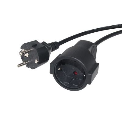 6Ft 블랙 cee/7 EU AC 전원 케이블 3Pin 스플리터 케이블 1에서 더블 여성 Y 타입 스플리트 리드
