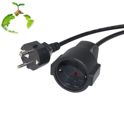 6Ft 블랙 cee/7 EU AC 전원 케이블 3Pin 스플리터 케이블 1에서 더블 여성 Y 타입 스플리트 리드