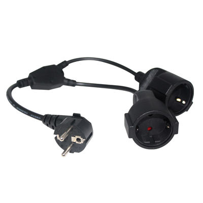 6Ft 블랙 cee/7 EU AC 전원 케이블 3Pin 스플리터 케이블 1에서 더블 여성 Y 타입 스플리트 리드