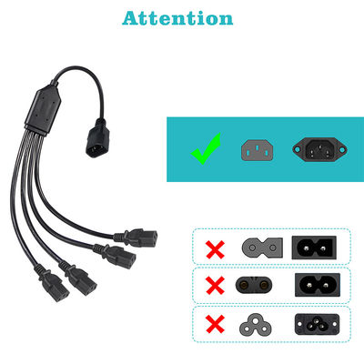 블랙 릴 각 연결 H05vv F 플러그 Iec C13 Iecc14 남성에서 여성 Y 스플리터 케이블 전원 확장 케이블