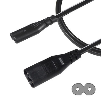 0.5M VDE 250V 2.5A H03VVH2-F 0.75MM2 2 코어 IEC C7에서 IEC C8 전원 연장 케이블