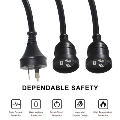 AU 플러그 IEC C20 전원 케이블 H05VV-F 3G 0.75mm2 듀얼 여성