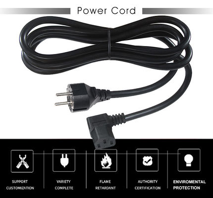 CEE7-7 to 직각 C13 전원 코드 1.8m PVC HO5VV-F3G