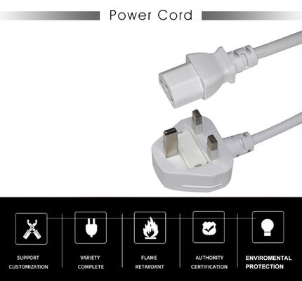 영국 BS1363에서 IEC C13 전원 케이블 3G 0.75mm2 구리 연장 케이블