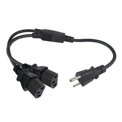 NEMA 5-15P ~ 2x C13 Y 스플리터 전력 케이블 16AWG 15A