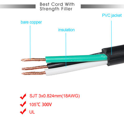 NEMA 5-15P ~ 2x C13 Y 스플리터 전력 케이블 16AWG 15A