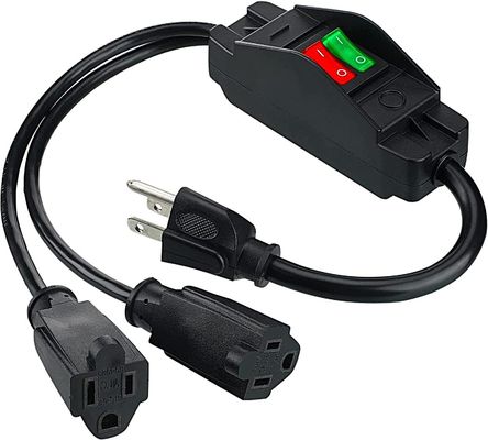 선택적 125V 15A NEMA 5-15 515에 플러그 두 개의 소재 US 3Pin ON OFF 스위치 전원 확장 케이블 Y 스플리터