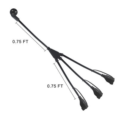 NEMA 5-15P 3x5-15R Y 스플리터 전력 케이블 3FT 16AWG 고무 재킷