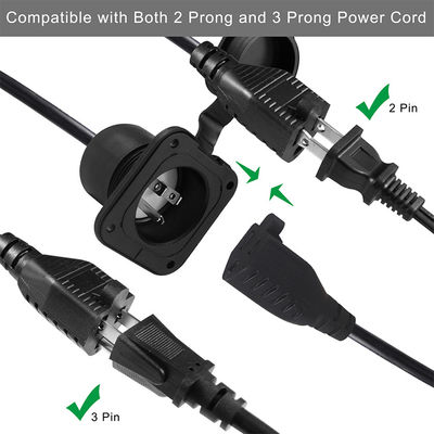 NEMA 5-15R 방수 컨버터 전원 코드 1M 15A 125V