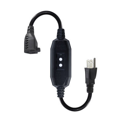 GFCI NEMA 515P ~ 515R PC 노트북 전원 케이블을 위한 AC 전원 케이블 4 피트 검은 연장 전선