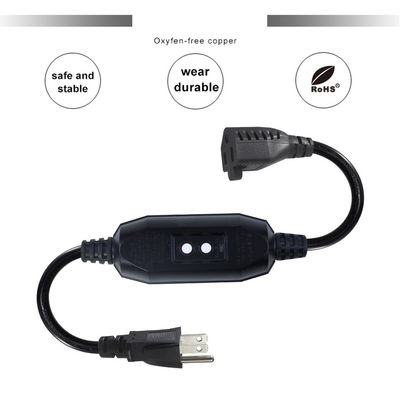 GFCI NEMA 515P ~ 515R PC 노트북 전원 케이블을 위한 AC 전원 케이블 4 피트 검은 연장 전선