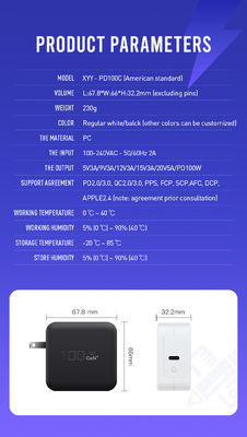 고전력 Qc 3.0 USB 벽 충전기 100w Gan 여행 충전기 과전압 보호
