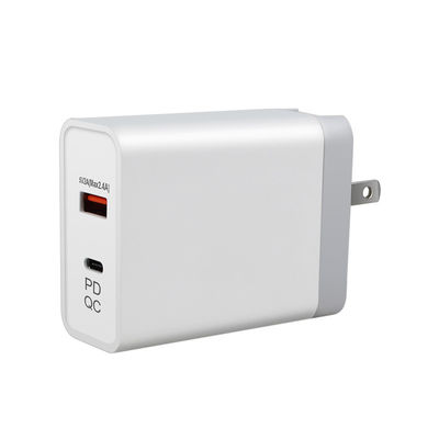 240V 45W QC 3.0 벽 플러그 전원 공급 어댑터 유로 USB C 2m 케이블