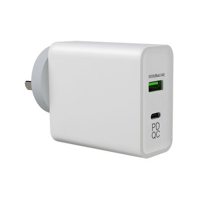 240V 45W QC 3.0 벽 플러그 전원 공급 어댑터 유로 USB C 2m 케이블
