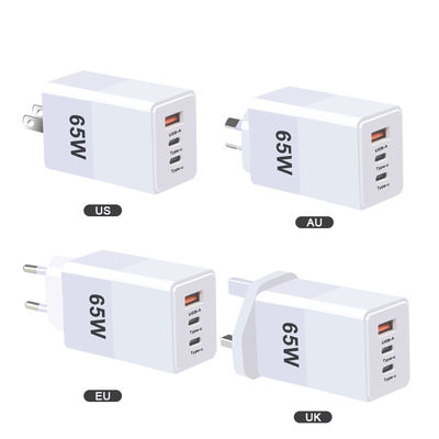 전화 Pd 빠른 여행 C형 USB C 65W Gan 충전기 과류 보호