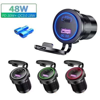 OEM/ODM 환영합니다 5V Pd 45W Qc 및 충전 USB C 담배 라이터 자동차 충전 어댑터