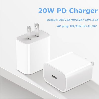 QC 듀얼 포트 20W 비디오 게임 플레이어용 USB C 충전기 빠른 충전