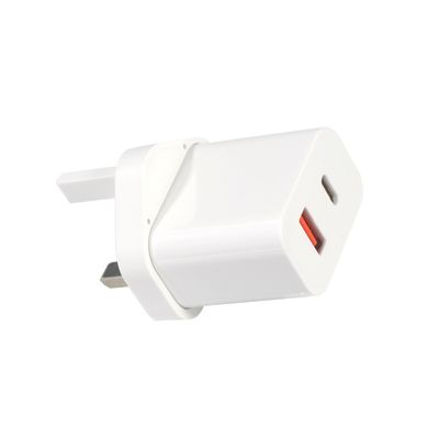 1A+1C USB 여행 충전기 빠른 충전형 C 빠른 30W 벽 UK Qc 충전