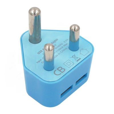 5V 2.1A 듀얼 USB 충전자 남아프리카 공화국 및 인도를위한 여행 전원 어댑터