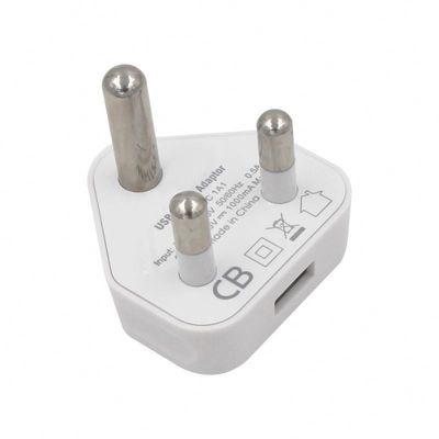 5V 2.1A 듀얼 USB 충전자 남아프리카 공화국 및 인도를위한 여행 전원 어댑터