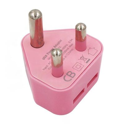5V 2.1A 듀얼 USB 충전자 남아프리카 공화국 및 인도를위한 여행 전원 어댑터