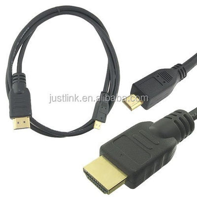 하이 스피드 5FT 1.5M V1.4 남성에서 남성 HDMI에서 마이크로 HDMI 케이블 HDTV PS3 XBOX 3D LCD