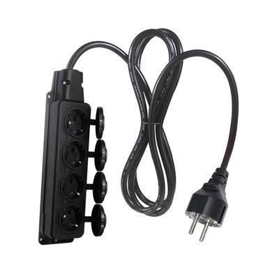 EU 슈코 F형 플러그 4출구 연장 케이블 16A 250V