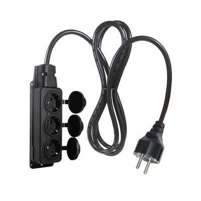 EU 슈코 F형 플러그 4출구 연장 케이블 16A 250V