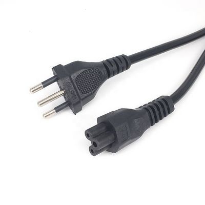 브라질 NBR14136 IEC320 C5 3-핀 전원 전구 3x0.75mm2 1.8M 검은색