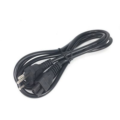 브라질 NBR14136 IEC320 C5 3-핀 전원 전구 3x0.75mm2 1.8M 검은색