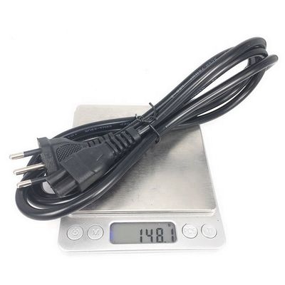 브라질 NBR14136 IEC320 C5 3-핀 전원 전구 3x0.75mm2 1.8M 검은색