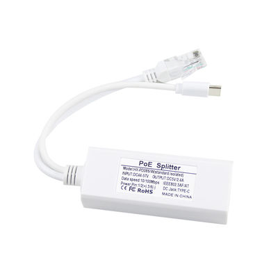 USB 48 볼트 POE 스플리터에서 12V 카메라 802.3af USB C 타입 싱글 랜 포트 1A 1.2A