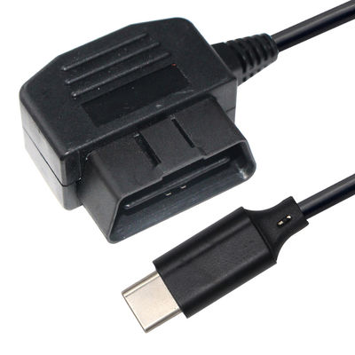 5V 12V 자동차 충전기 전원 확장 케이블 OBD-2에서 C 타입 USB-C 케이블 대시캠