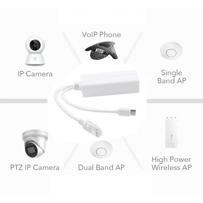 1Gbps 스위치 용량 전원 및 이더넷용 USB 타입-c 포 스플리터 Rj45 쉴드 플러그