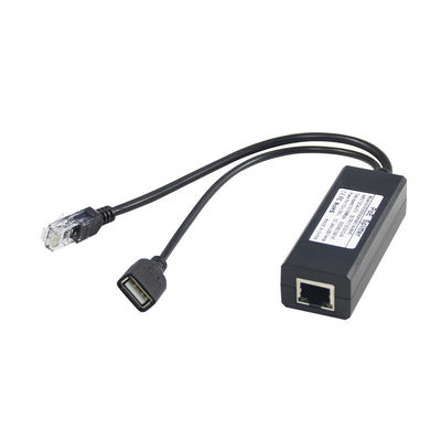 1Gbps 스위치 용량 PoE 스플리터 48V에서 5V 2.4A USB 타입 A 여성 802.3af 전원 이더넷