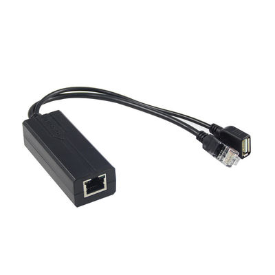 1Gbps 스위치 용량 PoE 스플리터 48V에서 5V 2.4A USB 타입 A 여성 802.3af 전원 이더넷