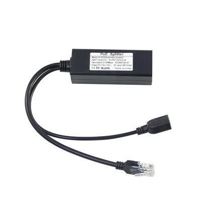 1Gbps 스위치 용량 PoE 스플리터 48V에서 5V 2.4A USB 타입 A 여성 802.3af 전원 이더넷
