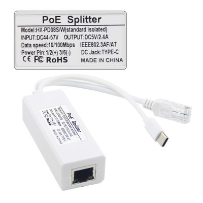 48V ~ 12V PoE 스플리터 주입기 IP 카메라 및 전화용 빠른 데이터 전송