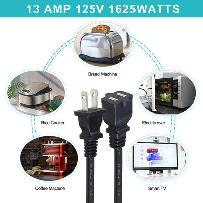 미국 2개 톱니 남성에서 여성 NEMA 1-15P에서 NEMA1-15R CPU PDU 확장 케이블