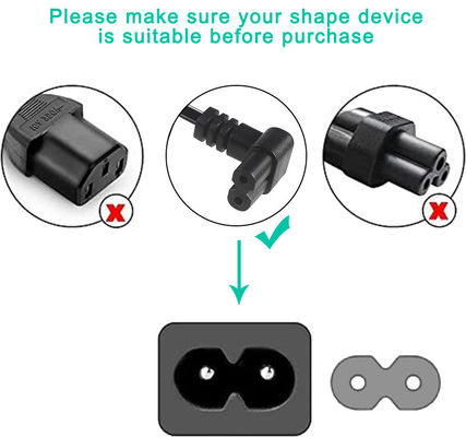코일 된 유로 전기 2 프롱 플러그 0.5Mm2 유럽 전원 케이블 C7