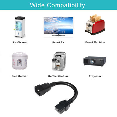 C20 남성에서 IEC 소켓 C19 15A 검은 H05vvf 3G 1.5Mm 250V 10A 13A 16A 공급 전력 케이블