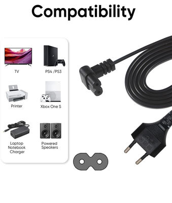 이탈리아 2 핀 AC 플러그 유럽 케이블 C7 커넥터 확장 Psu 노트북 전원 케이블 Eu 2-PIN C7