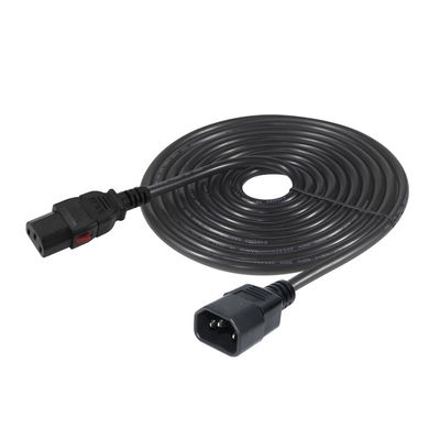 18awg 컴퓨터 패널 마운트 Iec 코드 C14 남성 플러그로 C13 여성 소켓 전원 연결 장치