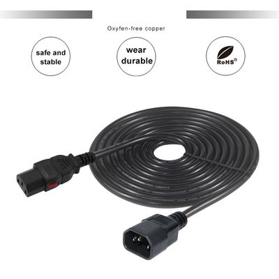 18awg 컴퓨터 패널 마운트 Iec 코드 C14 남성 플러그로 C13 여성 소켓 전원 연결 장치