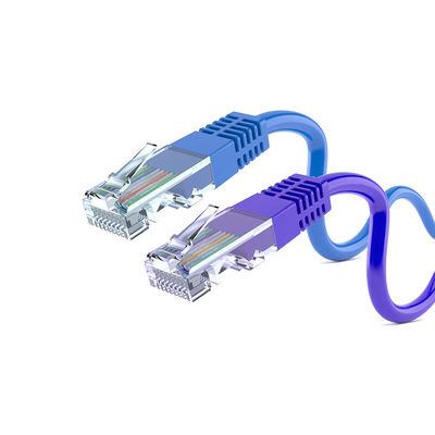 파란색 벗은 구리 와이어 RJ45에서 RJ45 24AWG 25ft Cat6 이더넷 패치 케이블